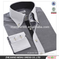 new men's button down contrast collar and contrast cuffs long sleeve business dress shirt